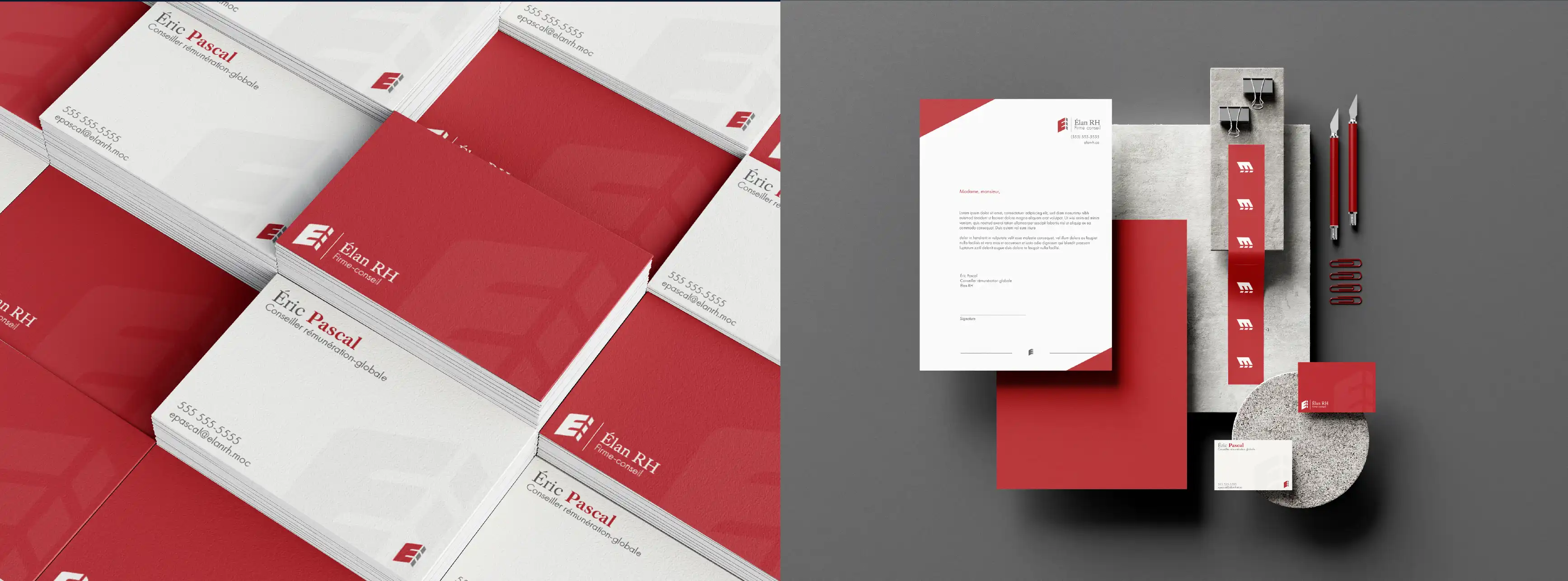 Laurent Richard designer graphique. Papeterie Élan RH